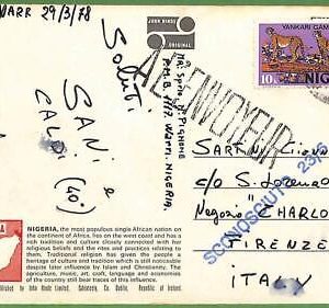 ZA0374 - NIGERIA - Postal History - Postcard  - Tigers Animals - 1978