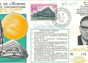 P0431 - Postal History - Conseil d'Europe COVER signed ABBA EVAN Israel 1981