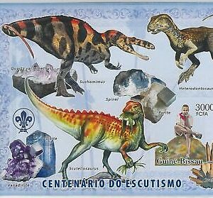 M0680 - GUINEA BISSAU - IMPERF Stamp Sheet - DINOSAURS Boy Scouts MINERALS  2006