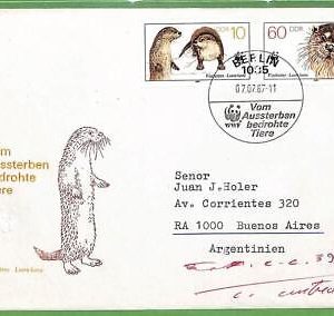 ZA0380 - GERMANY - Postal History - FDC COVER - WWF, OTTER, Animals -  1987