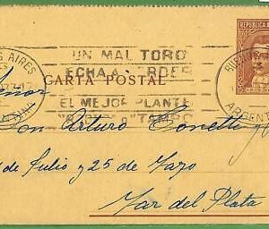 ZA0370 - ARGENTINA - Postal History - Stationery Letter Card  - Animals - 1937