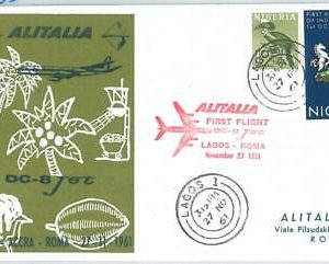 70973 - NIGERIA - Postal History - FIRST FLIGHT:  LAGOS / Rome - Pelleg. 469BD