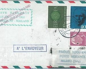 70985 - GERMANY - Postal History - FIRST FLIGHT:  DUSSELDORF / MILANO  419 AD