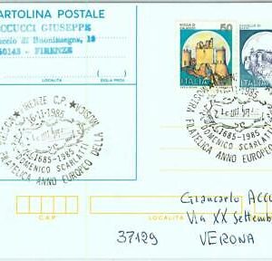 91782 - ITALY - POSTAL HISTORY - SPECIAL Postmark 1985 CLASSICAL Music SCARLATTI