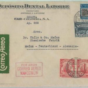 79232 - COLOMBIA - Postal History - Airmail COVER to GERMANY 19342 - DENTISTRY