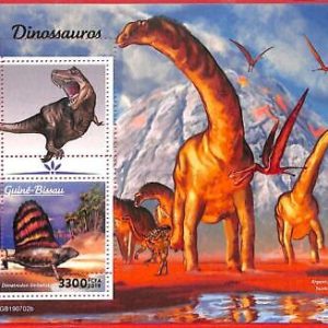 A1853 - GUINEA BISSAU, ERROR: MISSPERF, SOUVENIR S - 2019, Dinosaurs, Prehistory