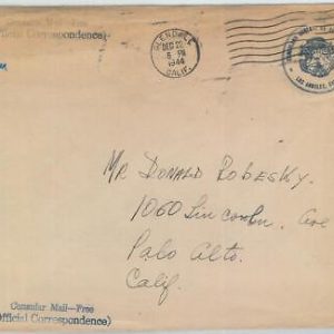 78998 - COSTA RICA - POSTAL HISTORY -  COVER : Consular Mail to USA 1944