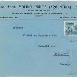 BK1751 - ARGENTINA - POSTAL HISTORY - First Flight Cover to NORWAY Muller # 49