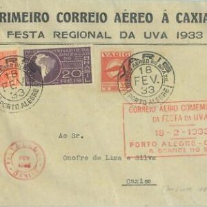 87362 - BRAZIL - POSTAL HISTORY -  Special VARIG flight 1933: WINE Muller # 188