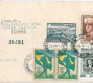 23984  -  BRAZIL   - STAMPS  on COVER: 1957  -  FOOTBALL