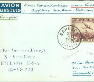 89699 - BELGIUM - Postal History - FIRST FLIGHT Card Muller # 241 1939  New York