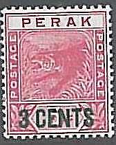 26866 - MALAYSIA Perak - STAMP - SG # 65 -  VLH Lightly Hinged WELL CENTERED