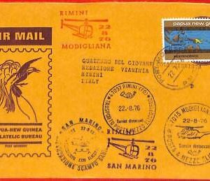 aa5168 - PAPUA New GUINEA - Postal History - COVER to ITALY - Helicopter flights