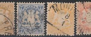 66207 - BAYERN - Very Fine USED STAMPS: Michel # 24y 25x  28y 27y