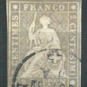 68957 - SWITZERLAND  - STAMPS: Yvert & Tellier #  25  -  Very Fine  Used