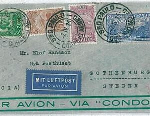 27419 - BRAZIL -  POSTAL HISTORY - AIRMAIL COVER to SWEDEN 1934
