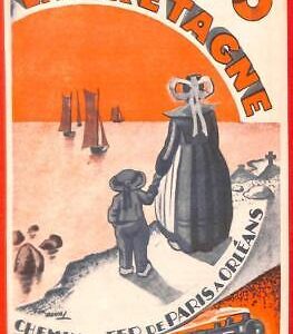 aa0826 - FRANCE - VINTAGE POSTCARD - Advertising CHEMIN DE FER Bretagne