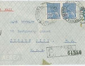 27403 - BRAZIL - POSTAL HISTORY -REGISTERED AIRMAIL COVER 1942-MYTHOLOGY:HERMES