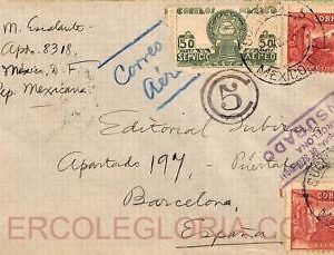 ad6299 - MEXICO - Postal History -  COVER to SPAIN  1941  CENSOR