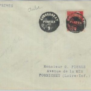 81950 - FRANCE - Postal History - Coussegrey EMERGENCY POSTMARK on COVER 1940