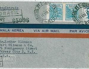 27402 - BRAZIL-POSTAL HISTORY - REGISTERED AIRMAIL COVER to USA 1943 -  CENSURED