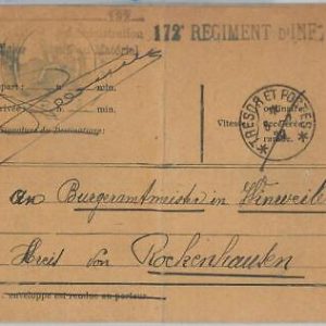 69932 - FRANCE - POSTAL HISTORY - FELDPOST Field Military mail 1920