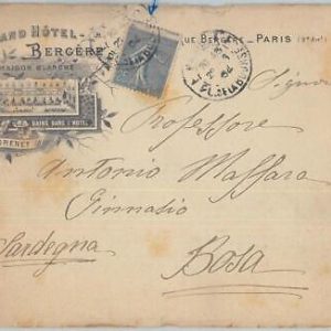 75223 - FRANCE - Postal History - Advertising HOTEL COVER to ITALY   1904