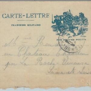 81970 - FRANCE - Postal History - WAR - Field Post LETTER CARD 1915 - MUSIC