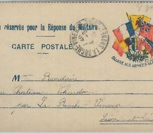 81975 - FRANCE - Postal History - WAR - Field Post LETTER CARD 1915 - FLAGS
