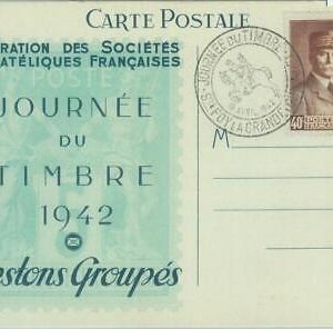 85121 - FRANCE - Postal History - Special EVENT POSTMARK 1942 - MILITARY Petain