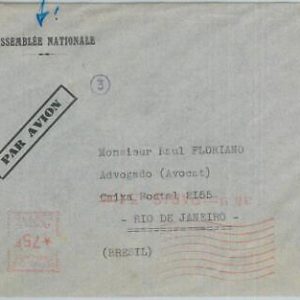 75209 - FRANCE  Postal History - COVER from the ASSEBLEE NATIONAL to BRAZIL 1955