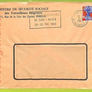 af9822 - FRANCE - POSTAL HISTORY - Cover - 1960, MEDICINE Blood Donors