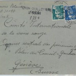 81943 - FRANCE - Postal History - WAR: CENSORED cover POLISH JEWSIH refugee 1945