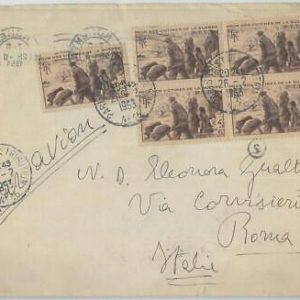 75211 - FRANCE - Postal History - AIRMAIL COVER to ITALY   1953