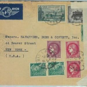 88879 - FRANCE   - POSTAL HISTORY -  CENSORED COVER to USA 1941
