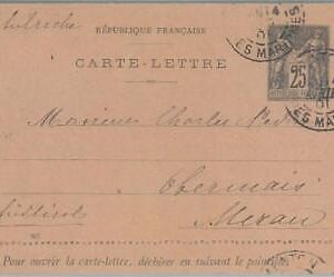77430 - FRANCE - Postal History - STATIONERY LETTER CARD  Storch  # L7  1907