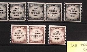 76610  - USA United States -   Stamps  - LOT of US Testing Stamps