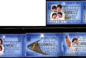 76526 - TUVALU - STAMPS - Yvert # 693/96 overprinted SPECIMEN music CHRISTMAS