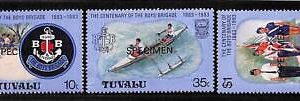 76536 - TUVALU - STAMPS - Yvert # 205/07 overprinted SPECIMEN Flags BOYS BRIGADE