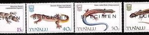 76530 - TUVALU - STAMPS - Yvert  693/96 overprinted SPECIMEN reptiles GEKO Skink