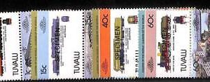 76533 - TUVALU - STAMPS - Yvert # 623/30 overprinted SPECIMEN  Trains  4 pairs