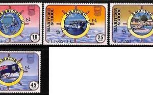 76542 - TUVALU - STAMPS - Yvert # 163/66 overprinted SPECIMEN maps BOATS flags