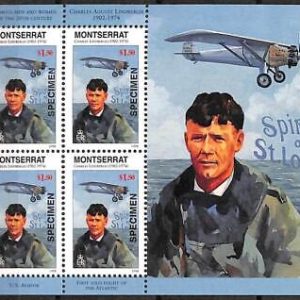 76507 - MONTSERRAT - STAMP - AVIATION Lindberg - Overprinted SPECIMEN 1998