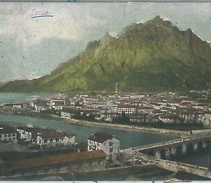 73116 - CARTOLINA d'Epoca -  LECCO Citta' :   Saluti  PANORAMA 1907