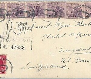 52484 -  UNITED  STATES -  POSTAL HISTORY: REGISTERED COVER to SWITZERLAND 1934