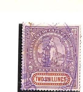 76661  -  CAPE of GOOD HOPE  -  Used REVENUE  STAMP  - Barefoot # 132