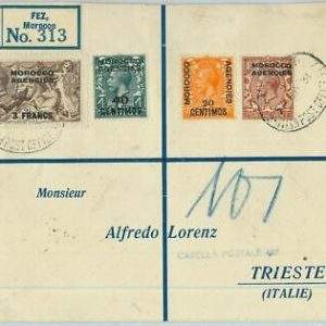 BK0232 - BRITISH Morocco - POSTAL HISTORY - Registered COVER: FEZ  to ITALY 1931