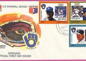 ag1580 - GRENADA - Postal History - FDC COVER - 1988 BASEBALL