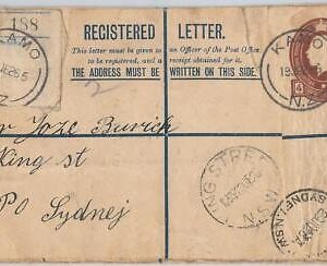 51943 - NEW ZEALAND - Postal History - Registered Stationery Cover from KAMO