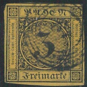 77886f - GERMANY Baden -  STAMP:  Michel  #  2a   - USED  - Very Nice